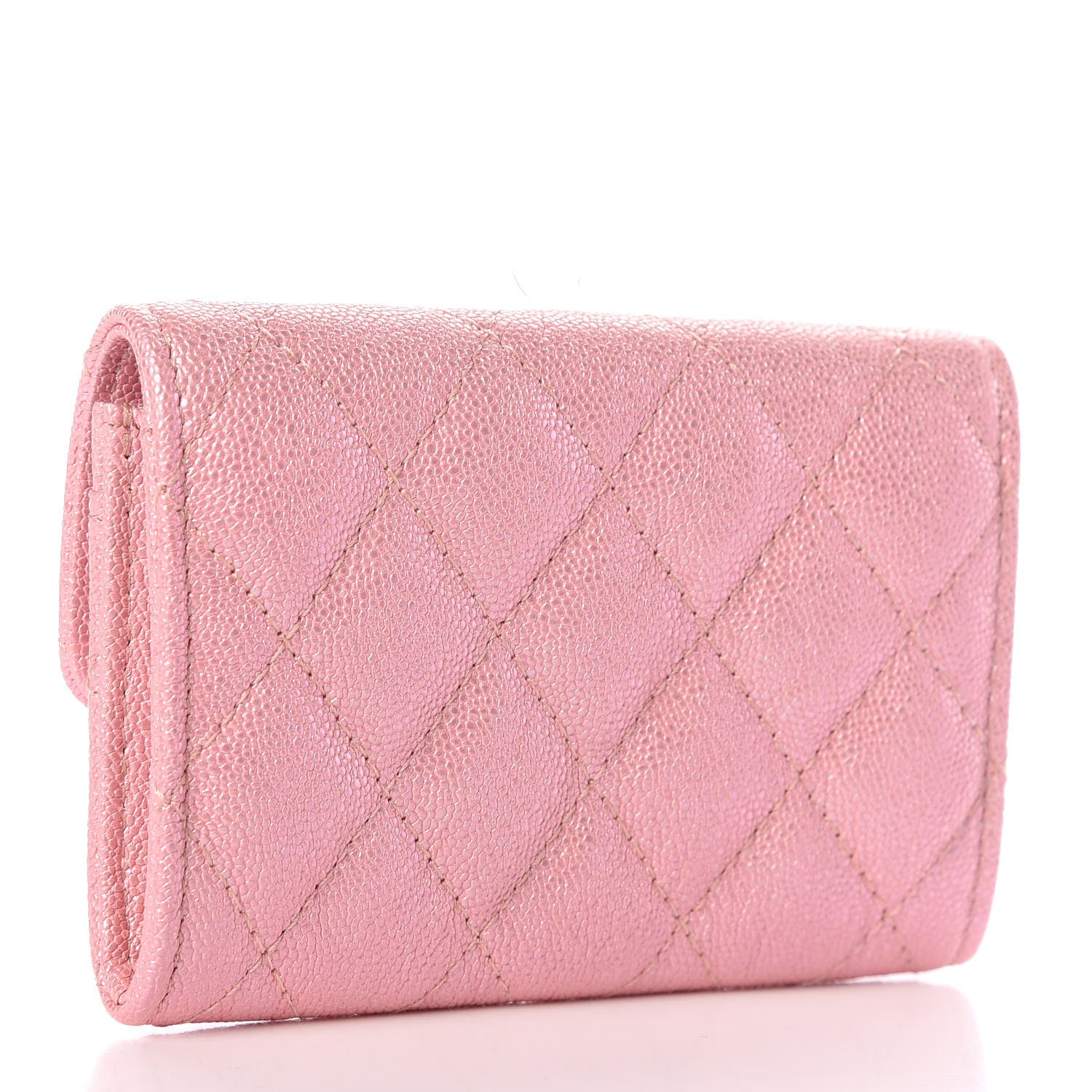 Chanel Iridescent Caviar Quilted Flap Card Holder Rose Pink 3 of 11