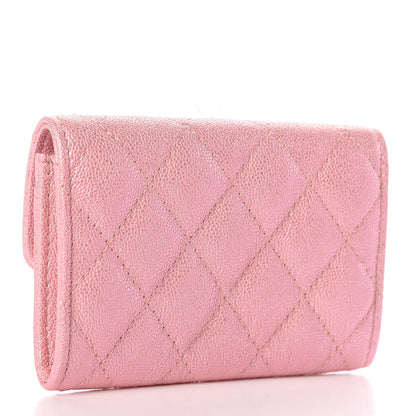 Chanel Iridescent Caviar Quilted Flap Card Holder Rose Pink 3 of 11