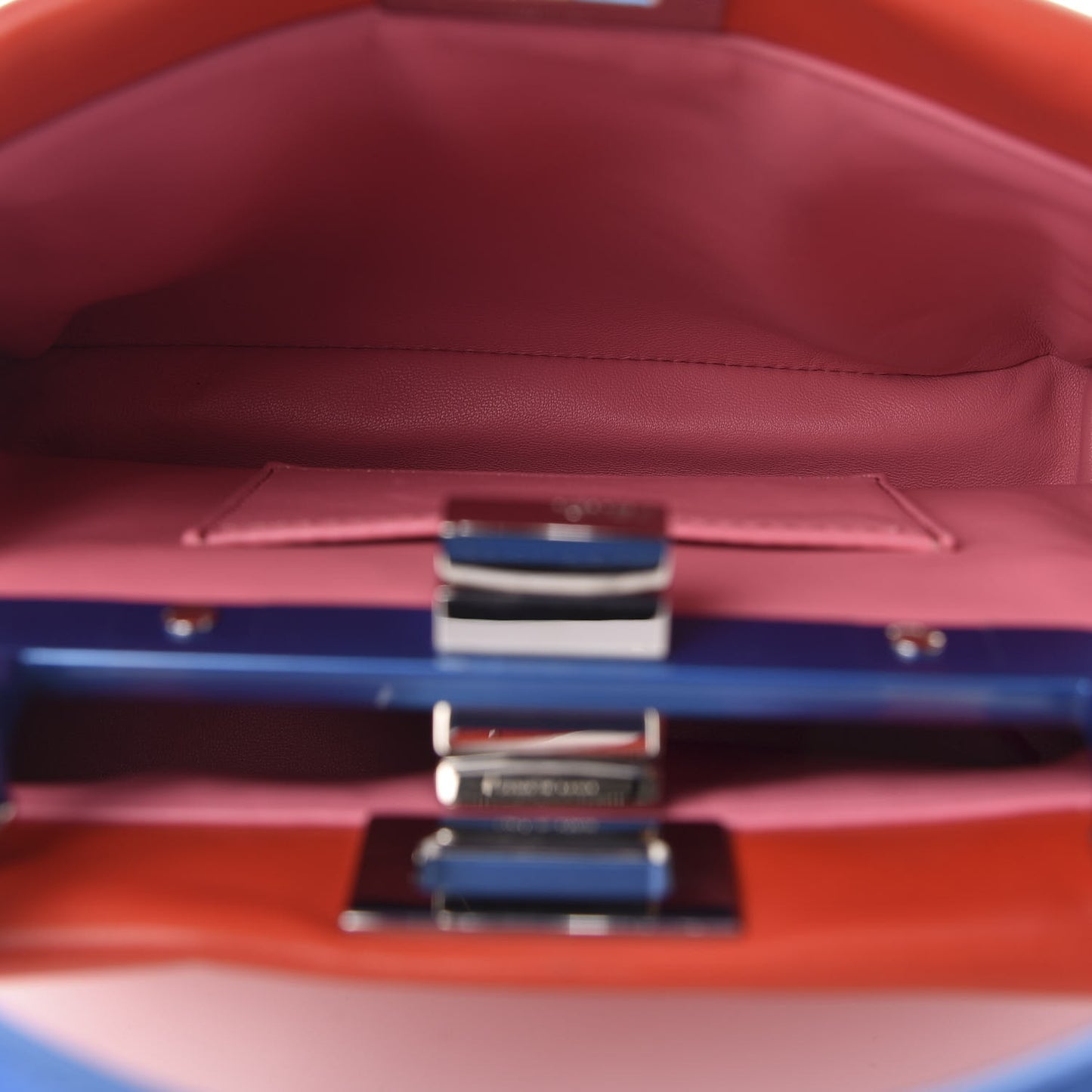 Nappa Colorblock Mini Peekaboo Iconic Satchel Papavero Bubblegum Blue Royal