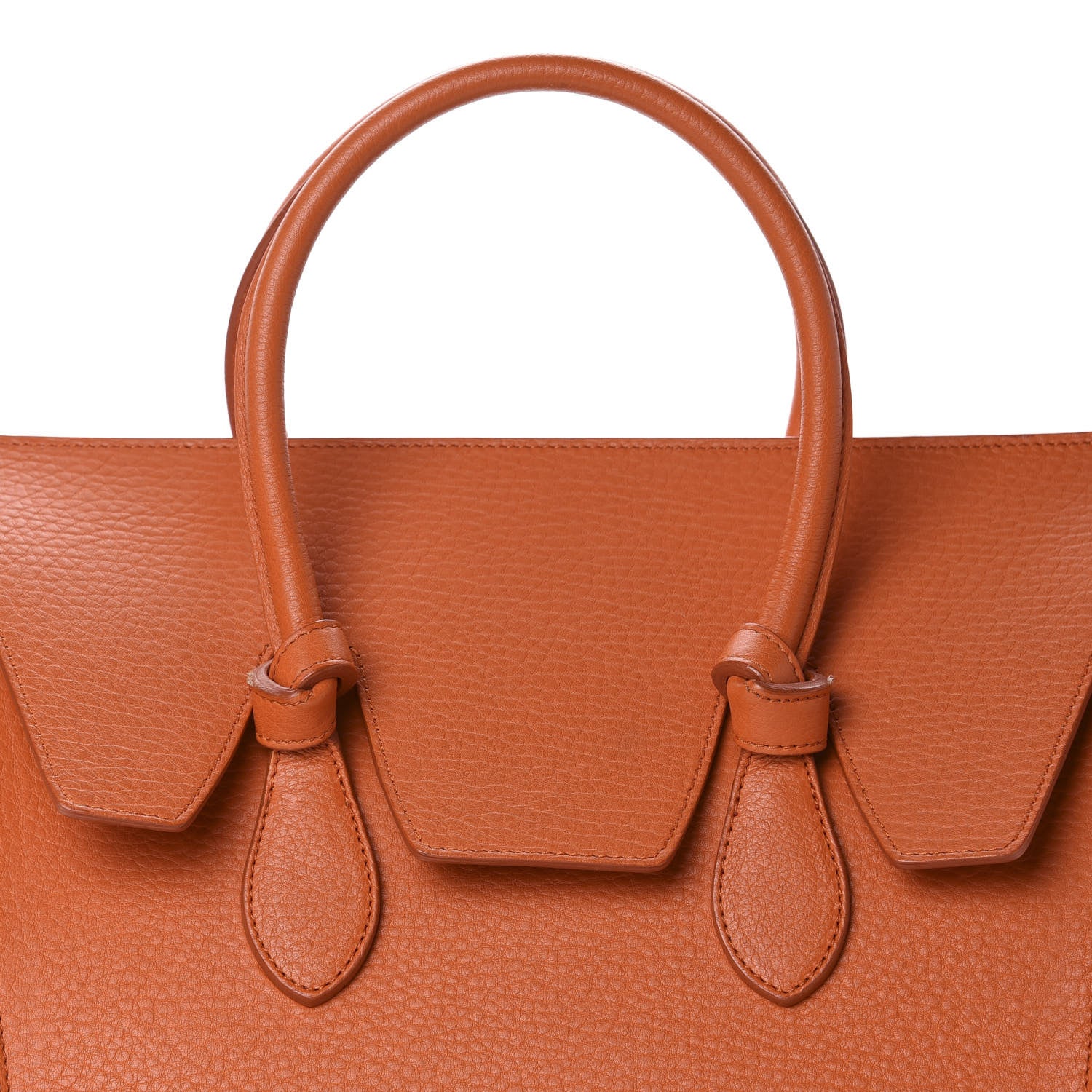 Celine Crisped Calfskin Mini Tie Knot Tote Burnt Orange 6 of 15