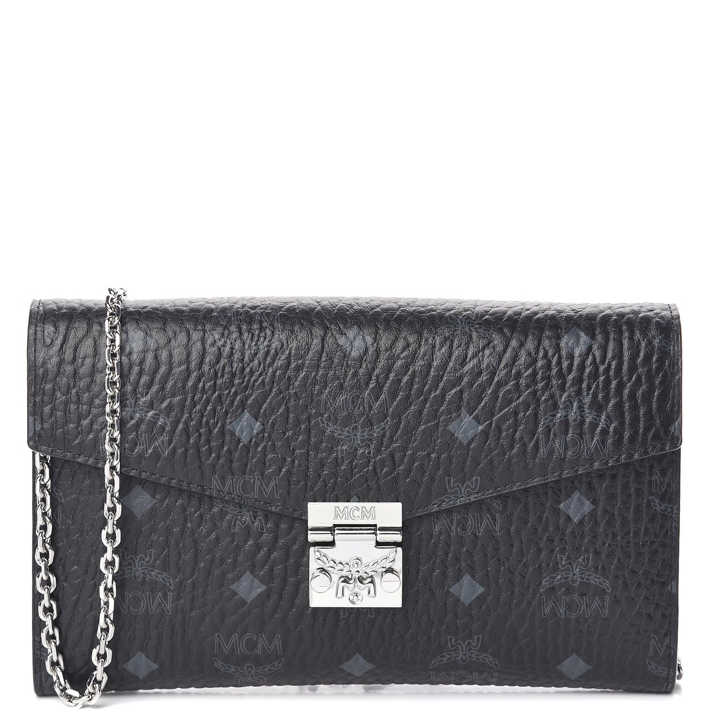 MCM Visetos Patricia Continental Crossbody Wallet Black 1 of 7