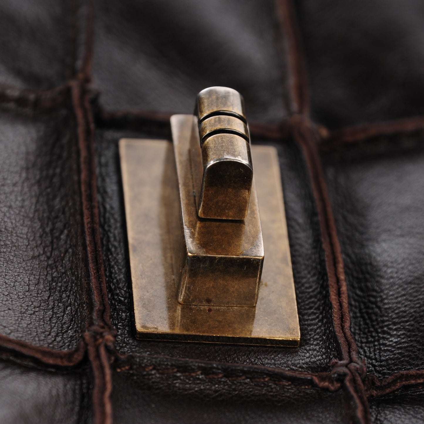Lambskin Medium Patchwork Mademoiselle Single Flap Brown