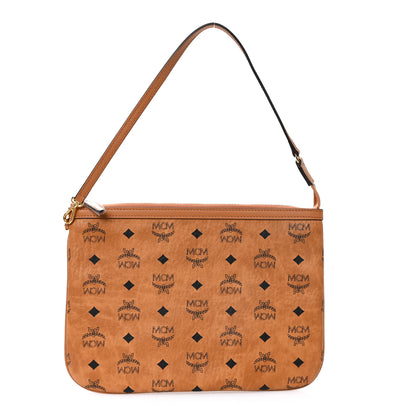 MCM Visetos Liz Shopper Tote Pouch Cognac 1 of 10