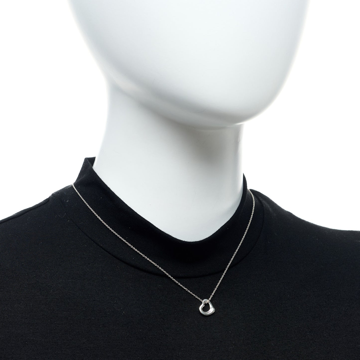 Sterling Silver Elsa Peretti 11mm Open Heart Pendant Necklace