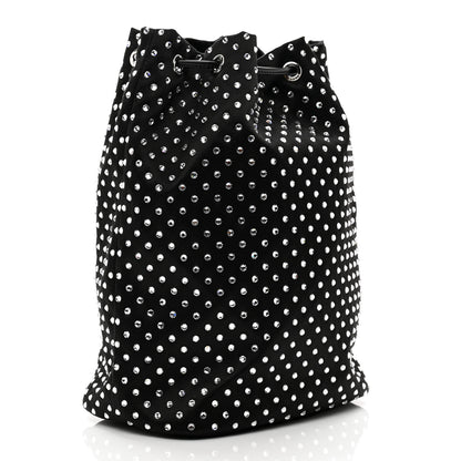 Prada Satin Crystal Metal Triangle Logo Drawstring Pouch Cristal 3 of 7