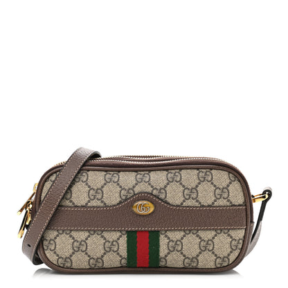 Gucci GG Supreme Monogram Web Mini Ophidia GG Bag Brown 1 of 14