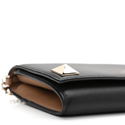Valentino Garavani Calfskin Stud Flap Wallet On Chain Black 7 of 8