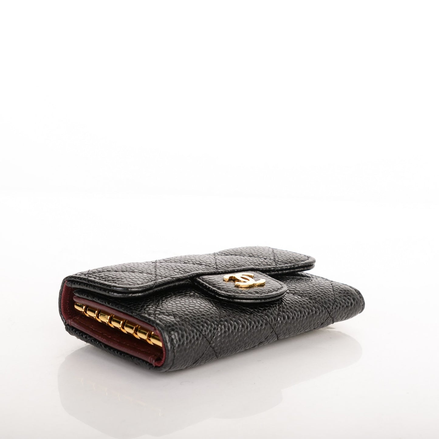 Caviar Quilted 6 Key Holder Black