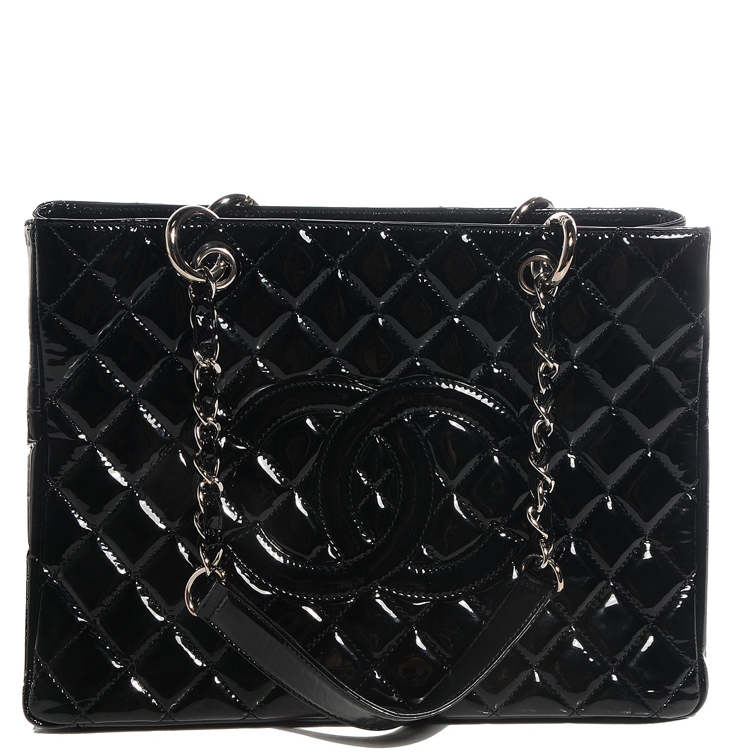 Chanel Patent Grand Shopping Tote GST Black 1 of 7