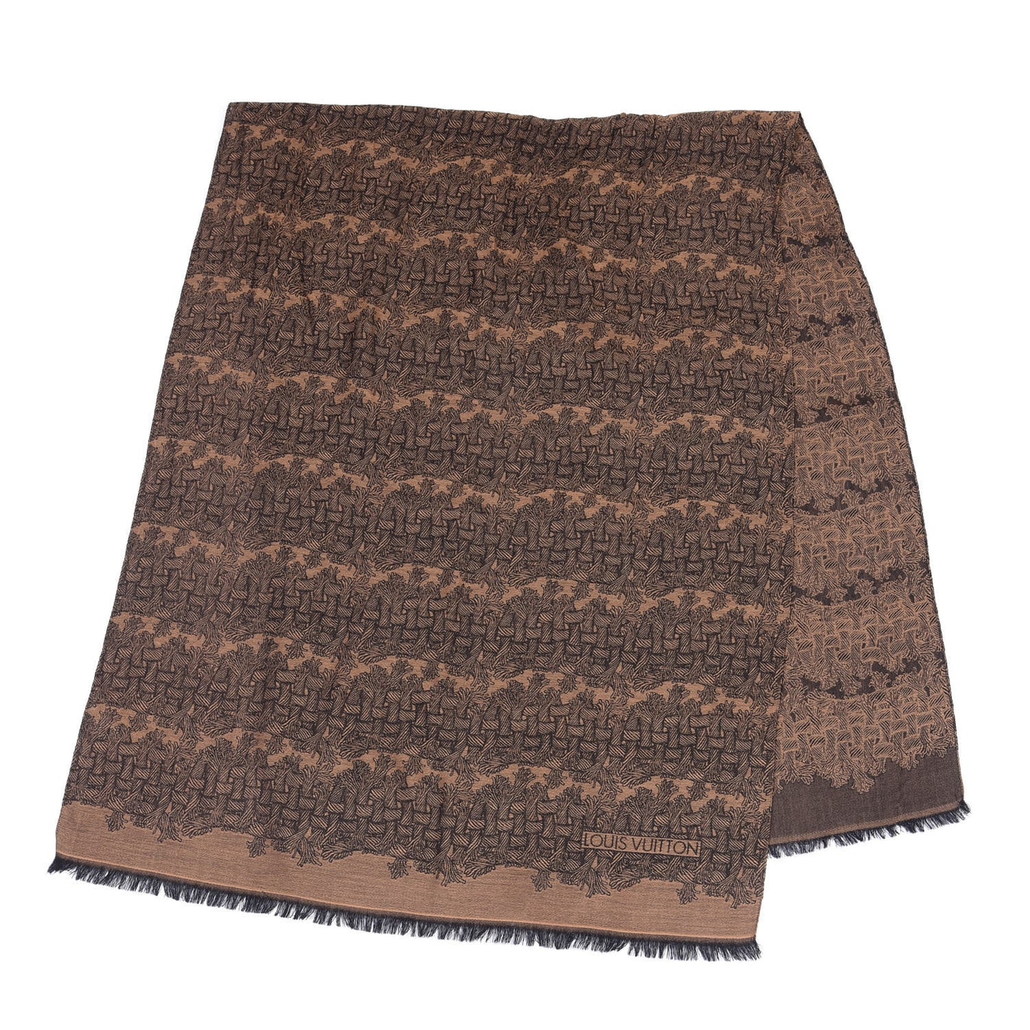 Wool Rope Scarf Black Brown