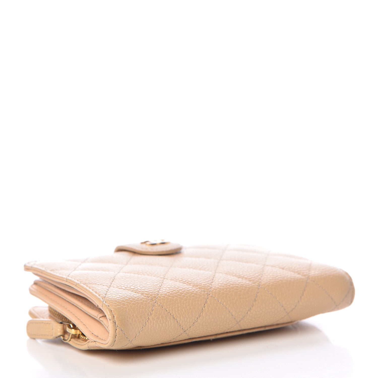 Chanel Caviar Quilted Zipped Pocket Wallet Beige 4 of 21