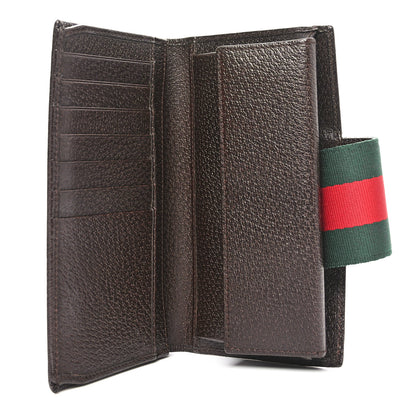 Gucci Monogram Calfskin Ladies Web Continental Wallet Beige Ebony Cocoa 5 of 8