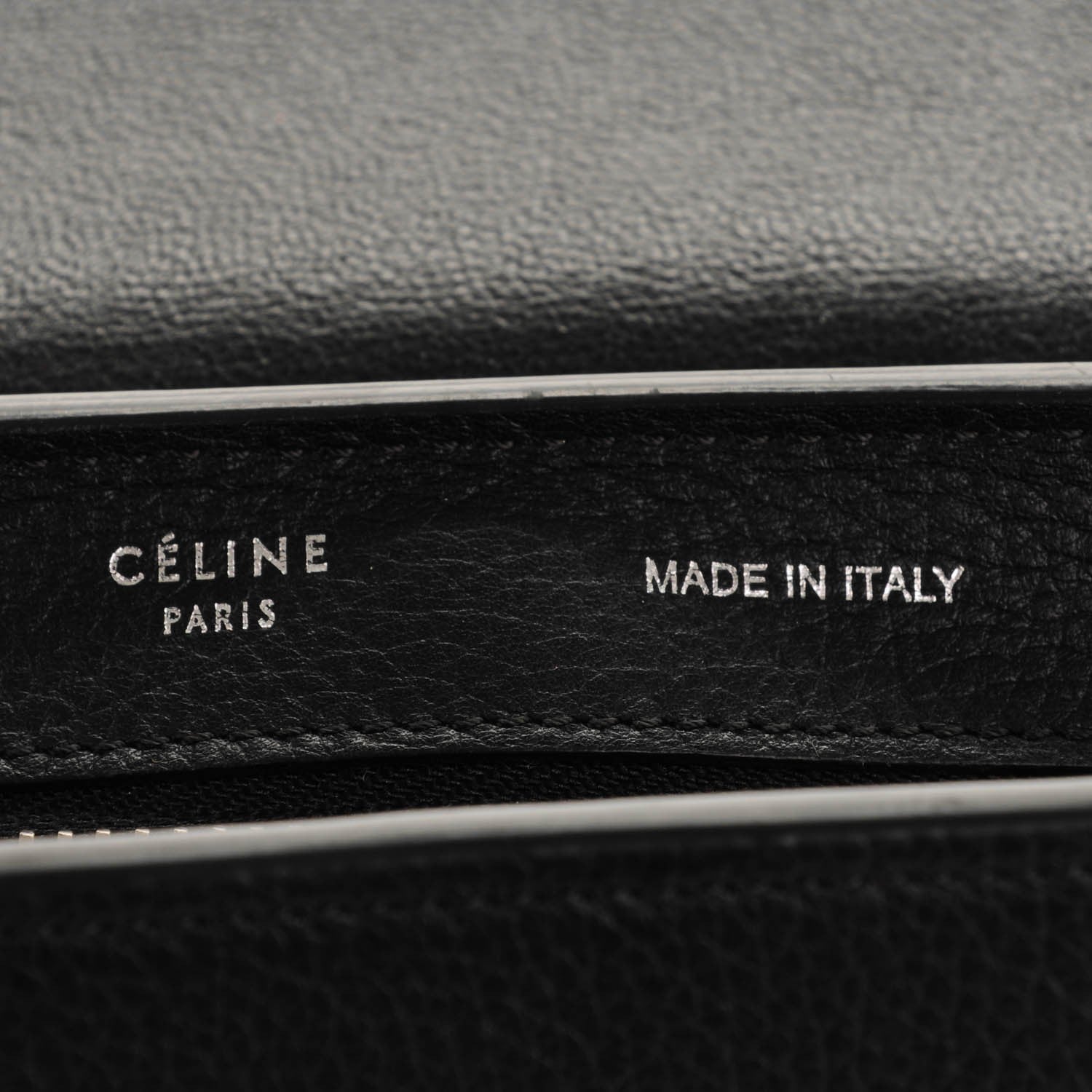 Celine Drummed Calfskin Suede Small Trapeze Black 7 of 8