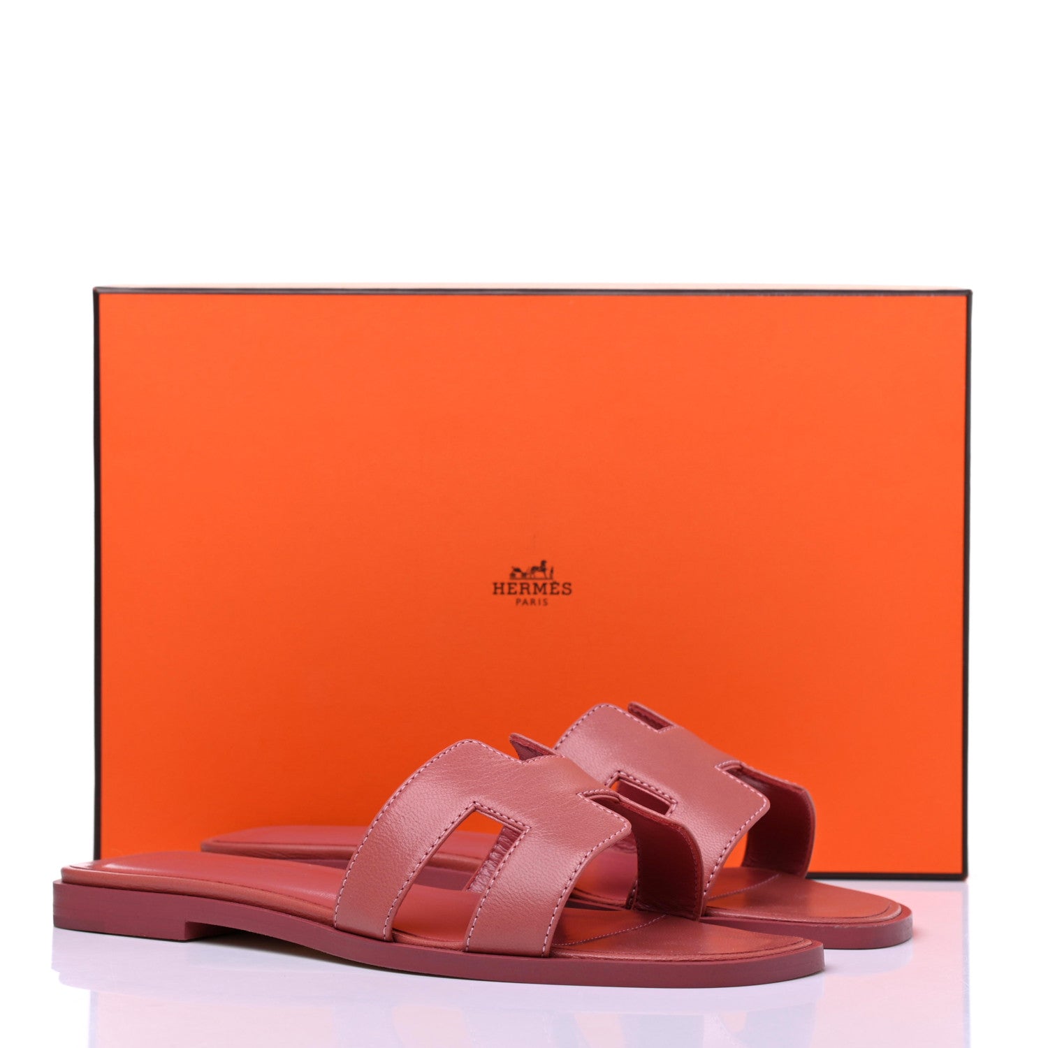 Hermes Goatskin Oran Sandals 35.5 Rouge Blush 10 of 10