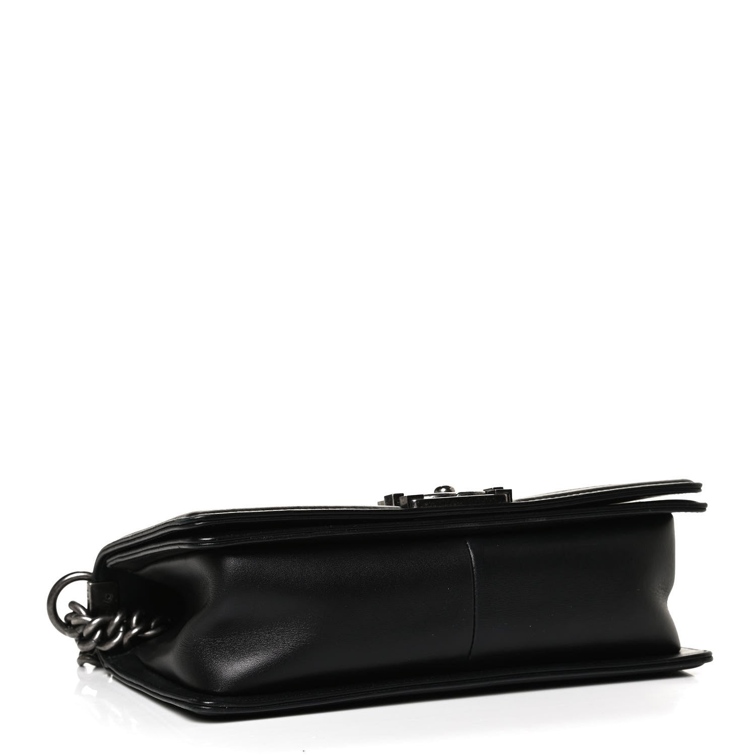 Chanel Calfskin Woven Medium Boy Flap Black White 4 of 11