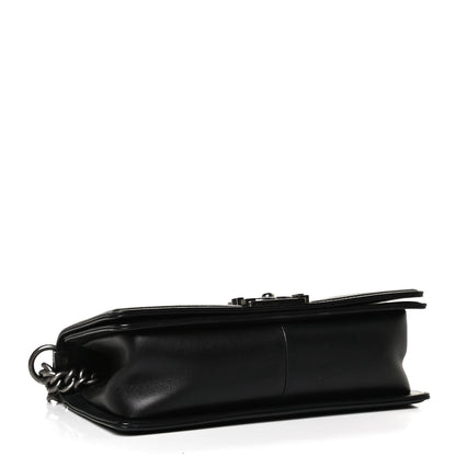 Chanel Calfskin Woven Medium Boy Flap Black White 4 of 11