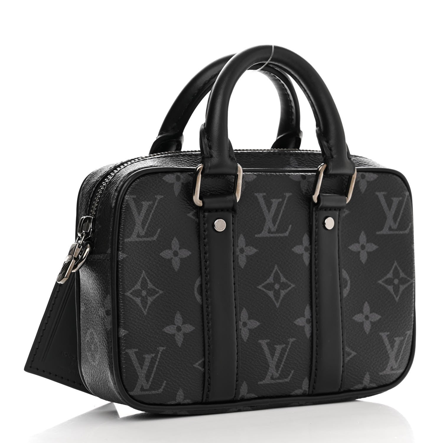 Louis Vuitton Monogram Eclipse Nano Porte Documents Voyage Black 3 of 8