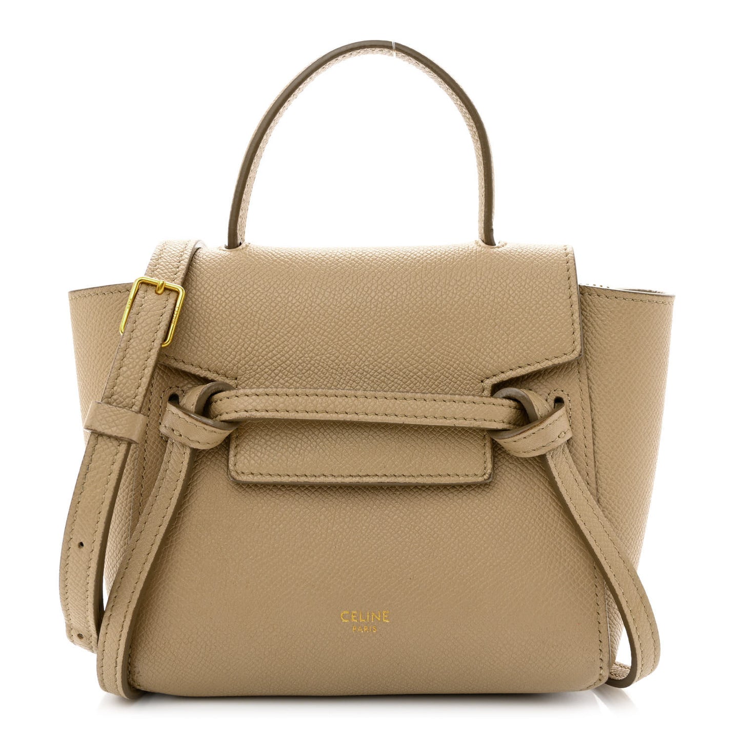 Grained Calfskin Pico Belt Bag Light Taupe
