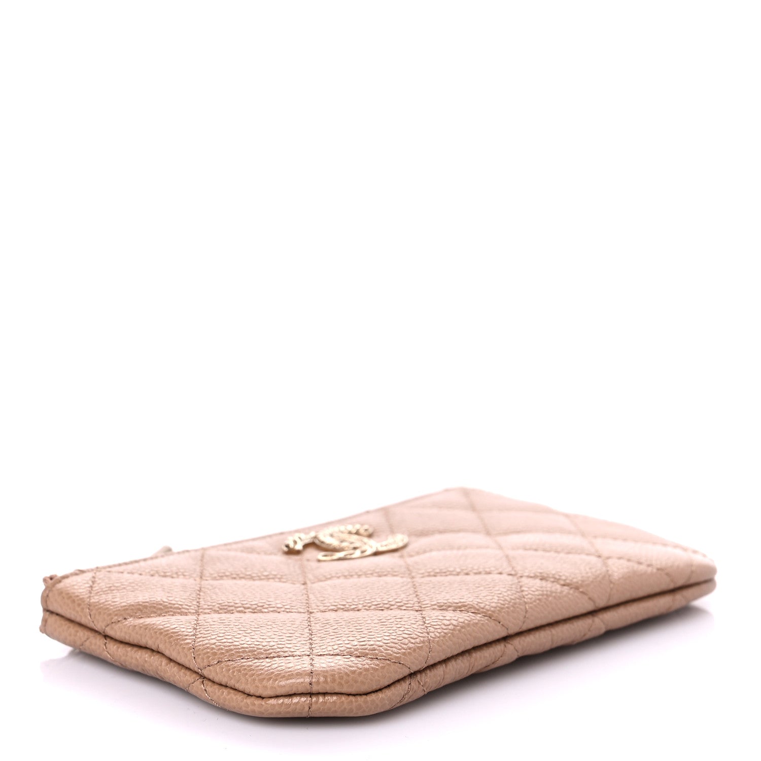 Chanel Caviar Quilted Small Multi Chain Cosmetic Case Beige 4 of 7