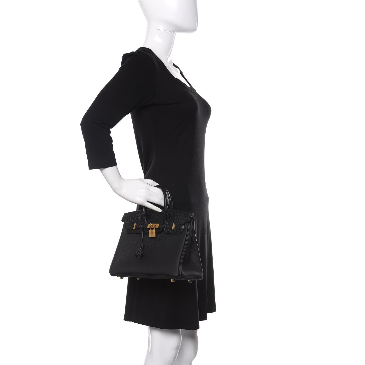Hermes Togo Matte Alligator Birkin Touch 25 Black 2 of 32