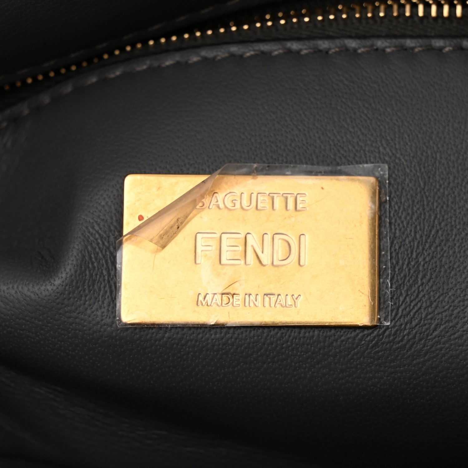Fendi Nappa Small FF Embossed Mid Chain Baguette Anthracite 6 of 10