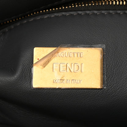 Fendi Nappa Small FF Embossed Mid Chain Baguette Anthracite 6 of 10