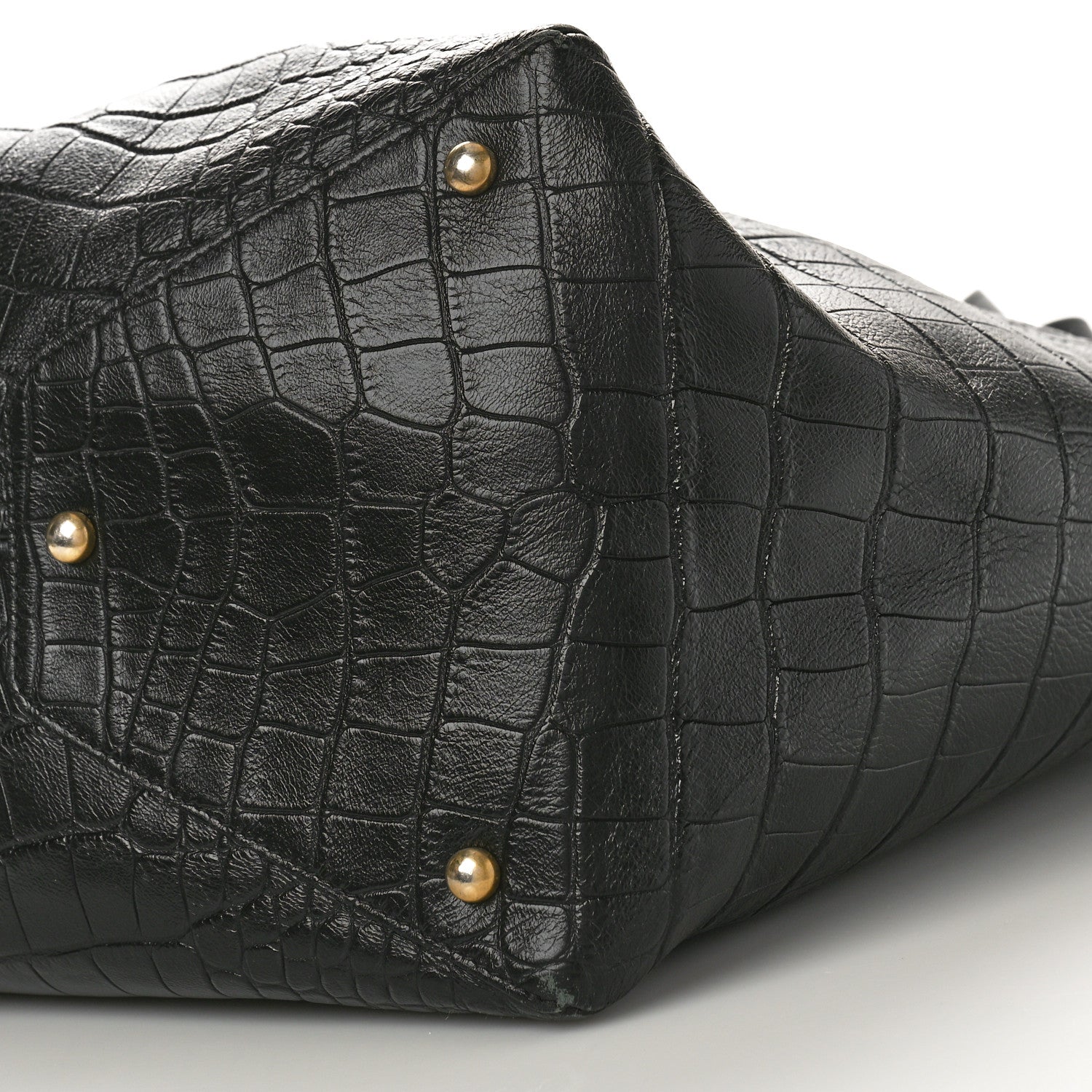 Chanel Calfskin Crocodile Embossed Large Cocodile Shopping Tote Black 8 of 8