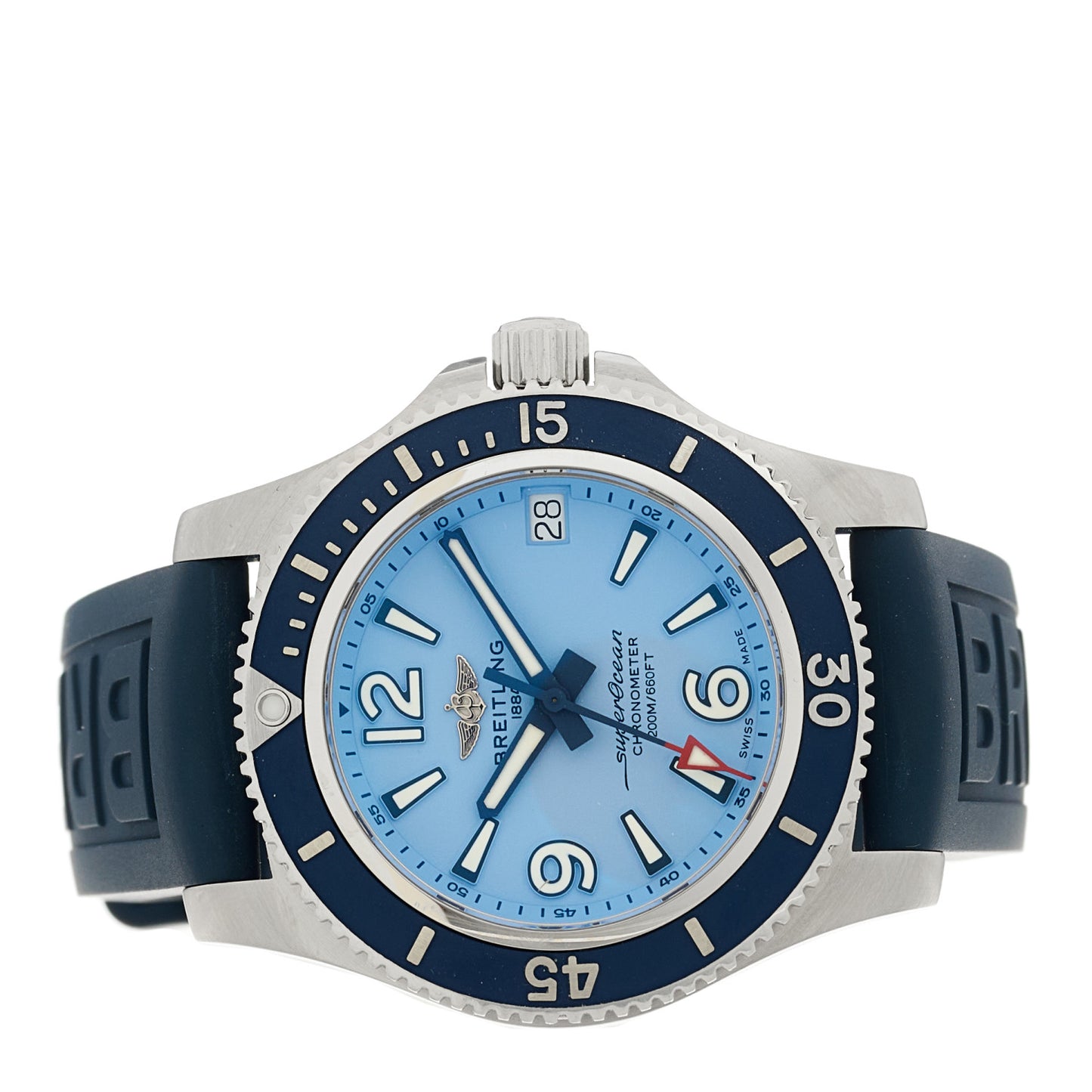 Stainless Steel Rubber 36mm Super Ocean Chronometer Automatic Watch Blue A17316