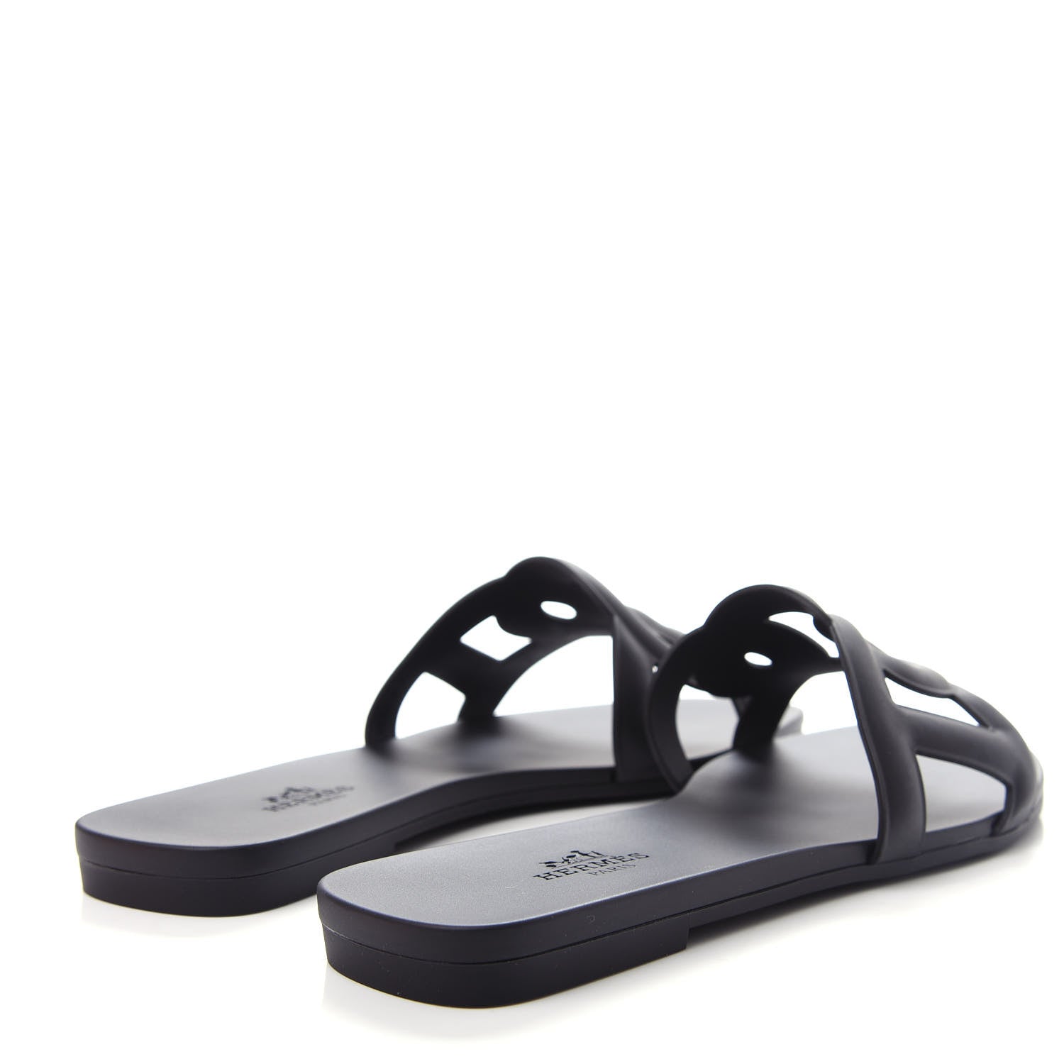 Hermes Rubber Aloha Sandals 36 Black 4 of 11