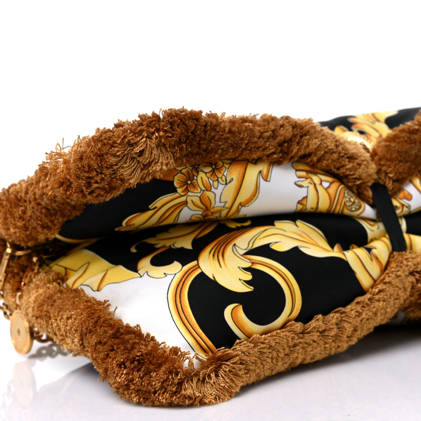 Silk Baroque Print Pillow Talk Black Gold