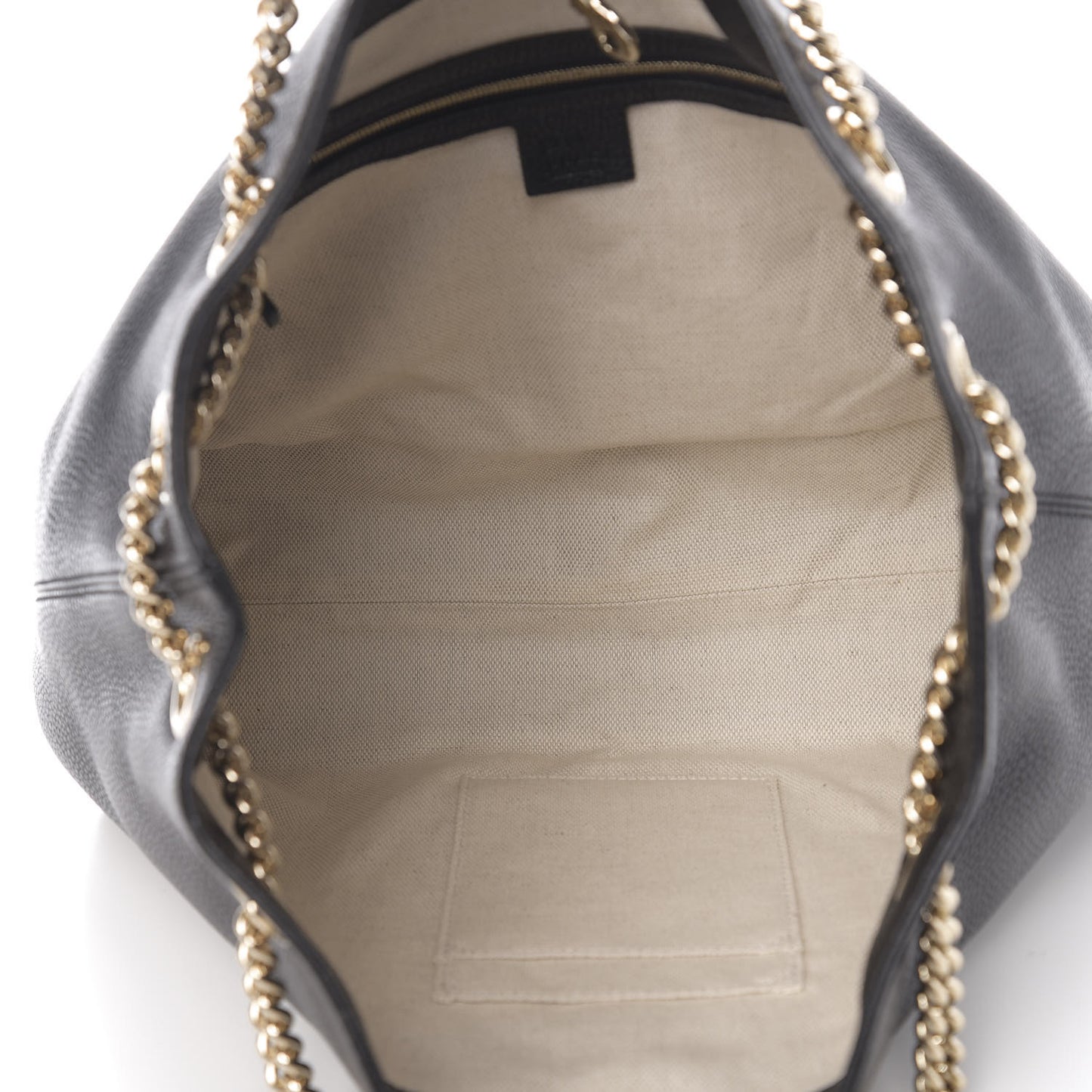 Pebbled Calfskin Medium Soho Chain Shoulder Bag Black