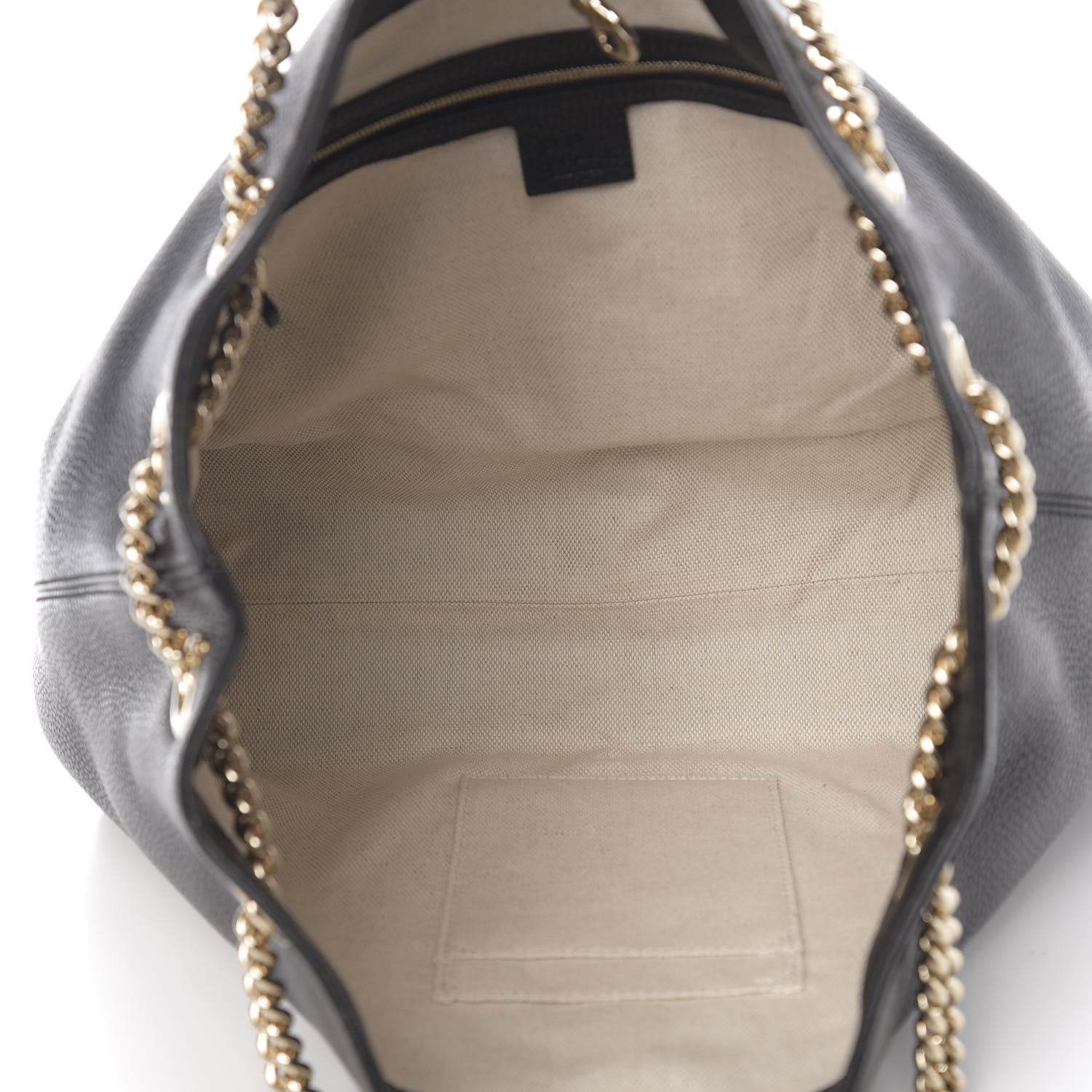 Gucci Pebbled Calfskin Medium Soho Chain Shoulder Bag Black 4 of 9