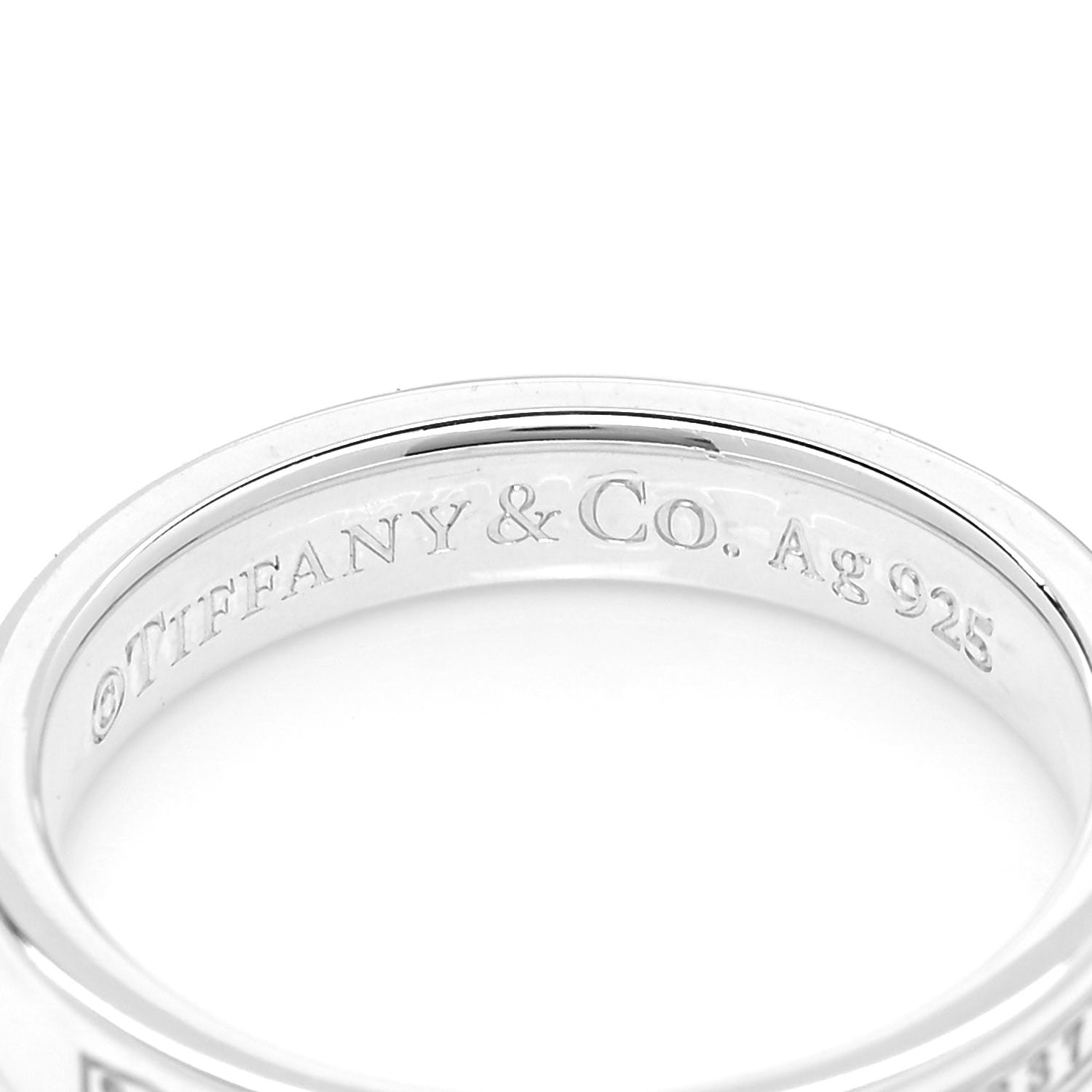 Tiffany Sterling Silver Narrow 1837 Band Ring 56 7.5 4 of 4