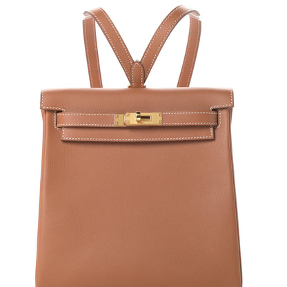 Hermes Evercolor Kelly Ado Backpack Gold 8 of 11