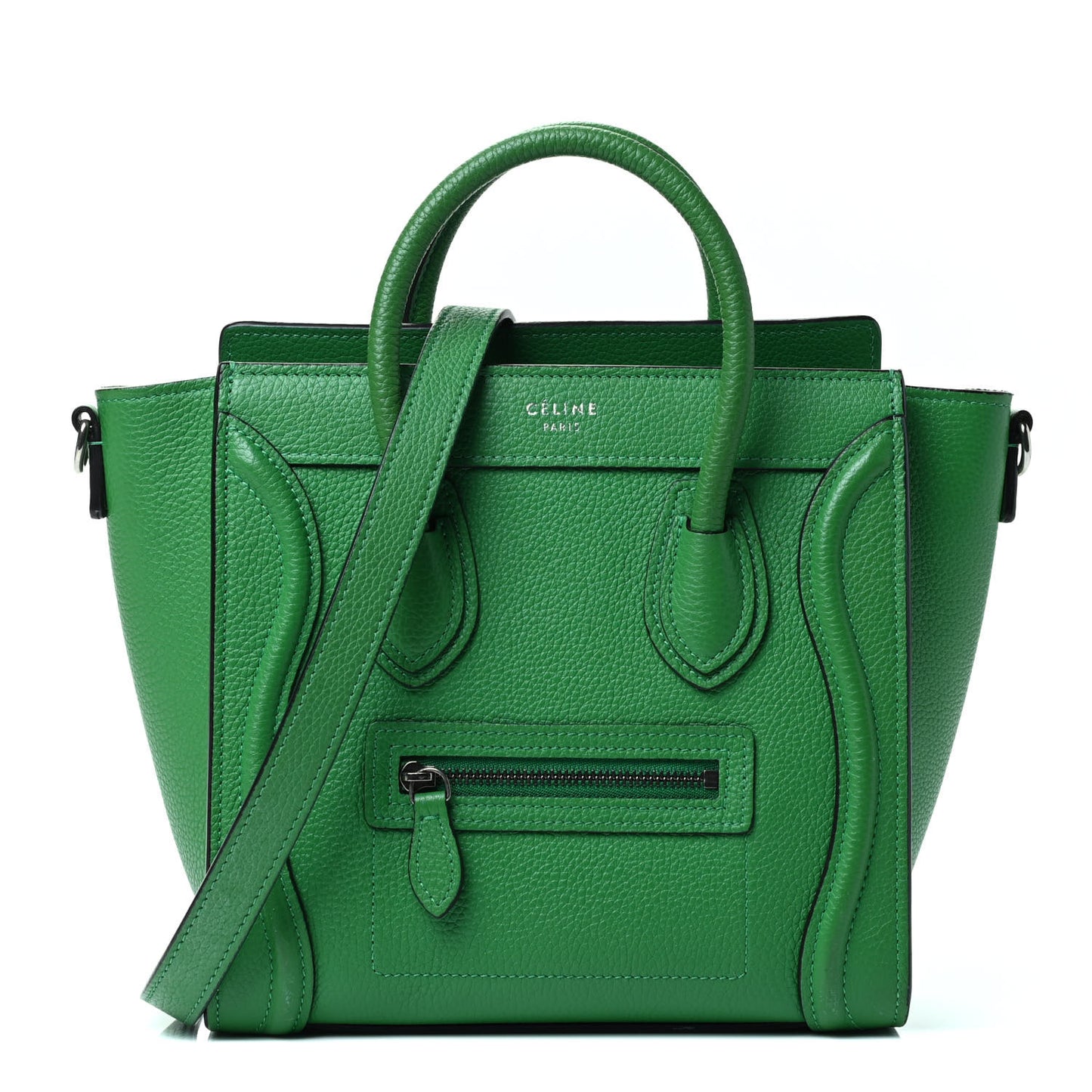 Drummed Calfskin Nano Luggage Mint