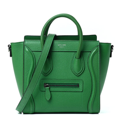 Celine Drummed Calfskin Nano Luggage Mint 1 of 4