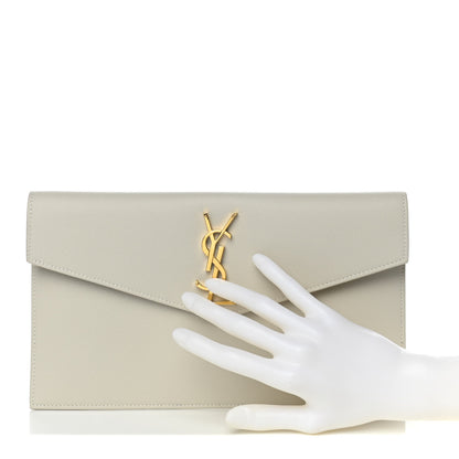 Saint Laurent Grain De Poudre Uptown Pouch Granite 2 of 9