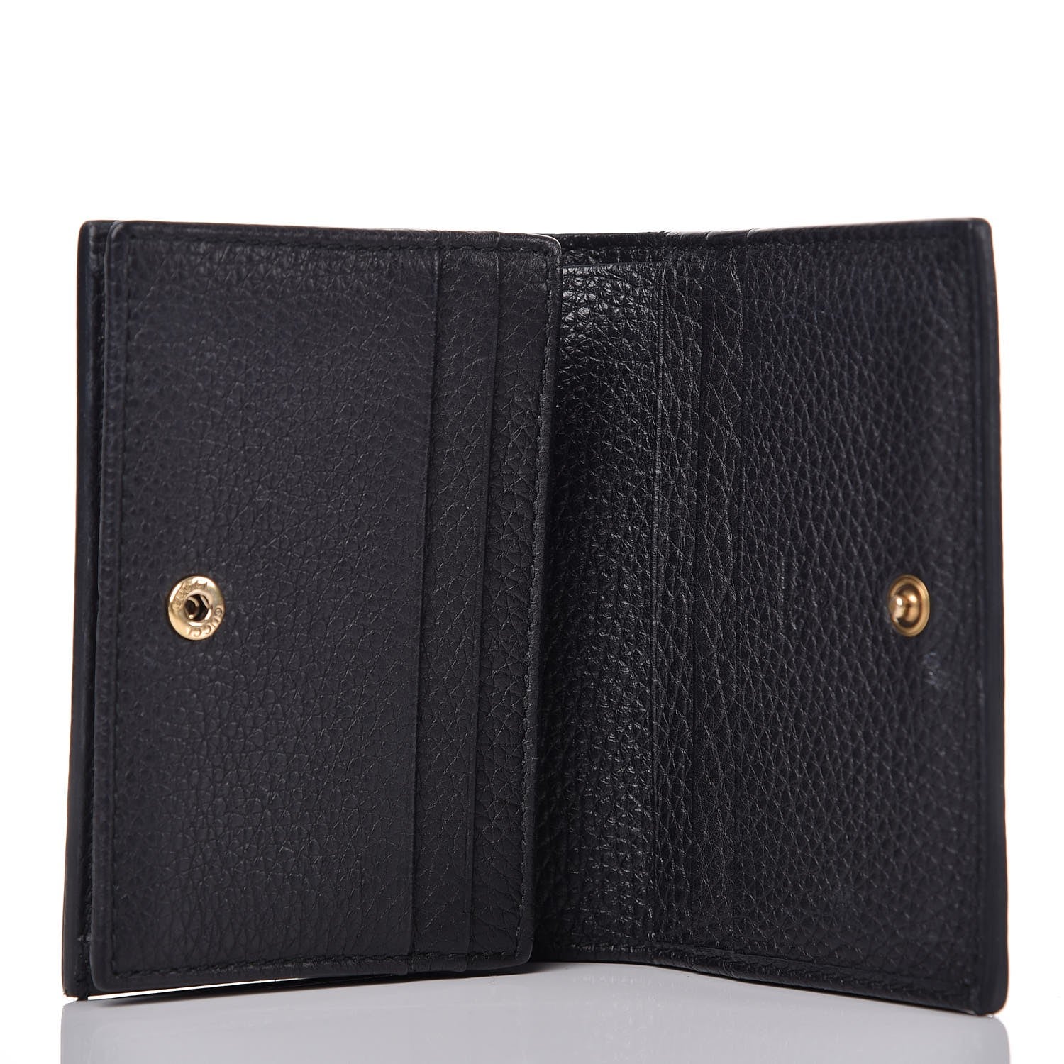 Gucci Pebbled Calfskin Animalier Tiger Card Case Black 5 of 8