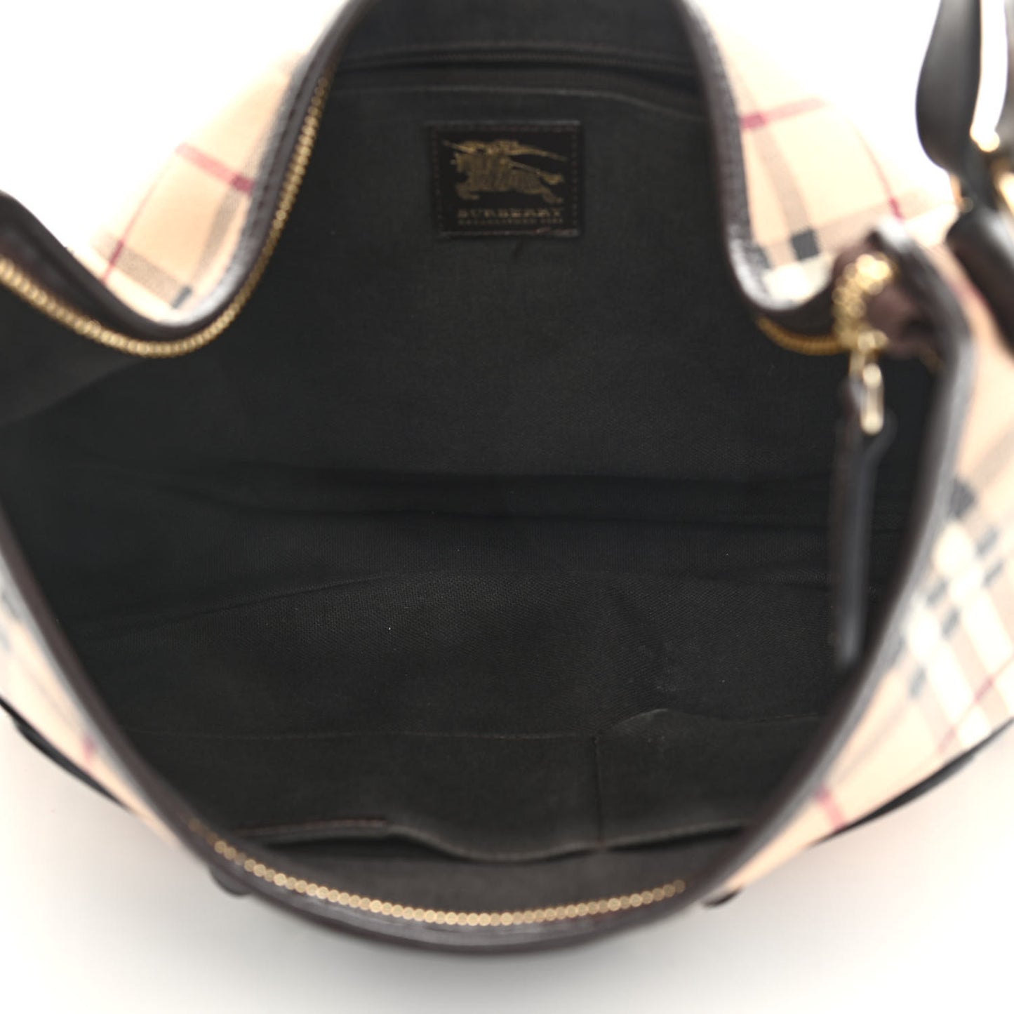 Haymarket Check Buckle Shoulder Bag Dark Brown