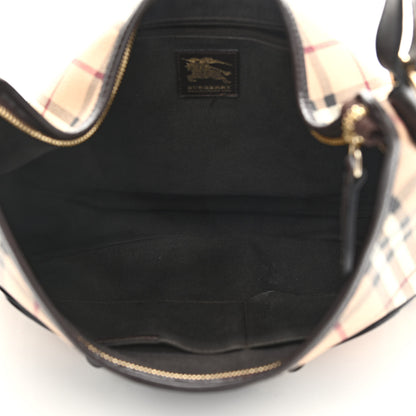 Burberry Haymarket Check Buckle Shoulder Bag Dark Brown 5 of 16