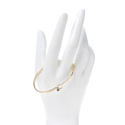 Tiffany 14K Yellow Gold Blue Sapphire Hook Eye Bangle Bracelet 2 of 5