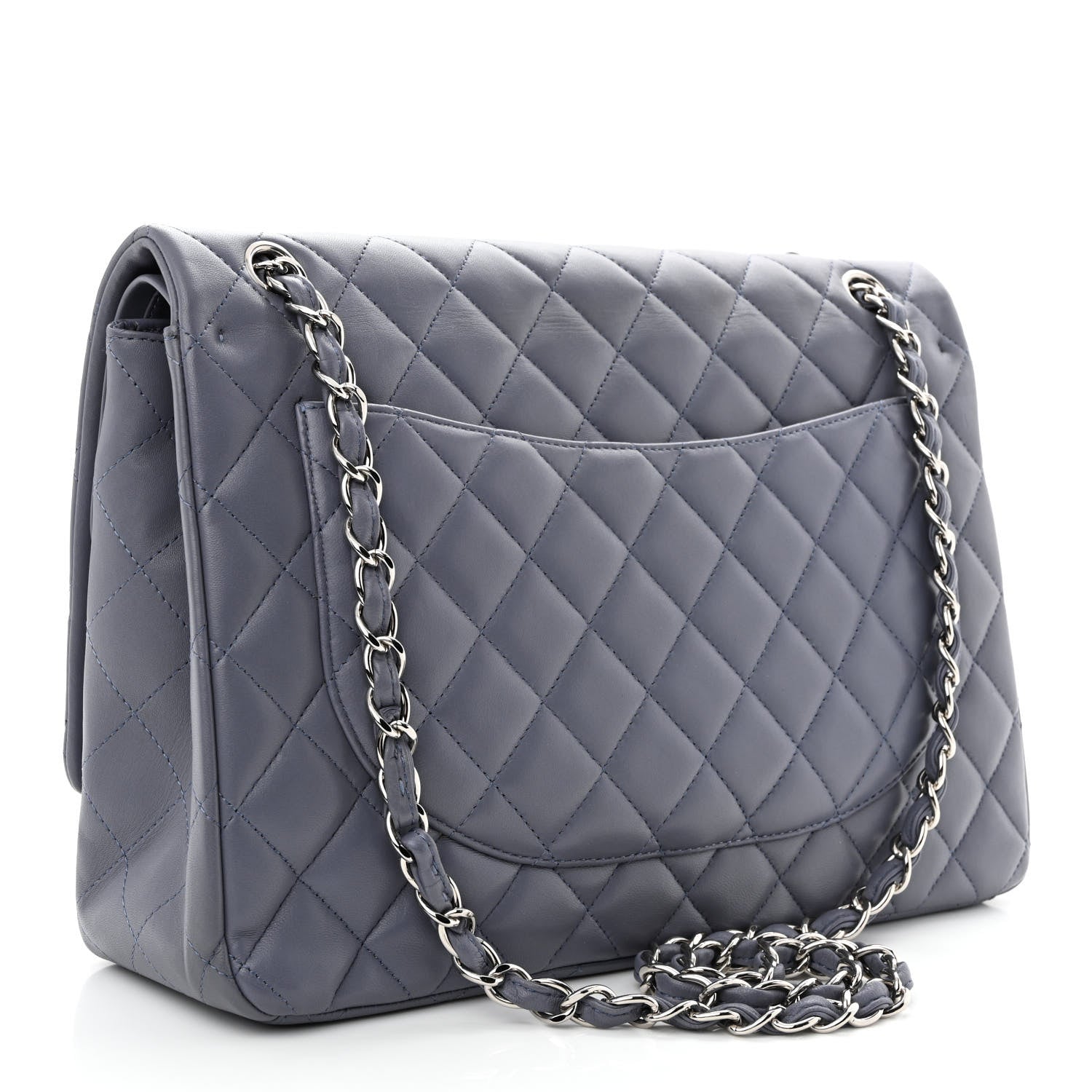 Chanel Lambskin Quilted Maxi Double Flap Light Purple 3 of 14