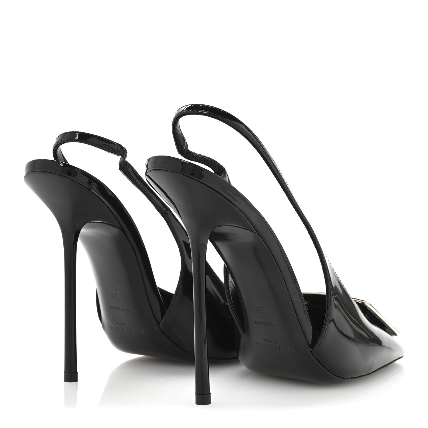 Saint Laurent Patent Maxine 115mm Slingback Pumps 39 Black 5 of 7