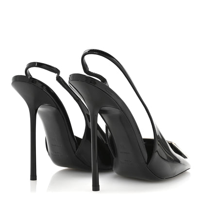 Saint Laurent Patent Maxine 115mm Slingback Pumps 39 Black 5 of 7