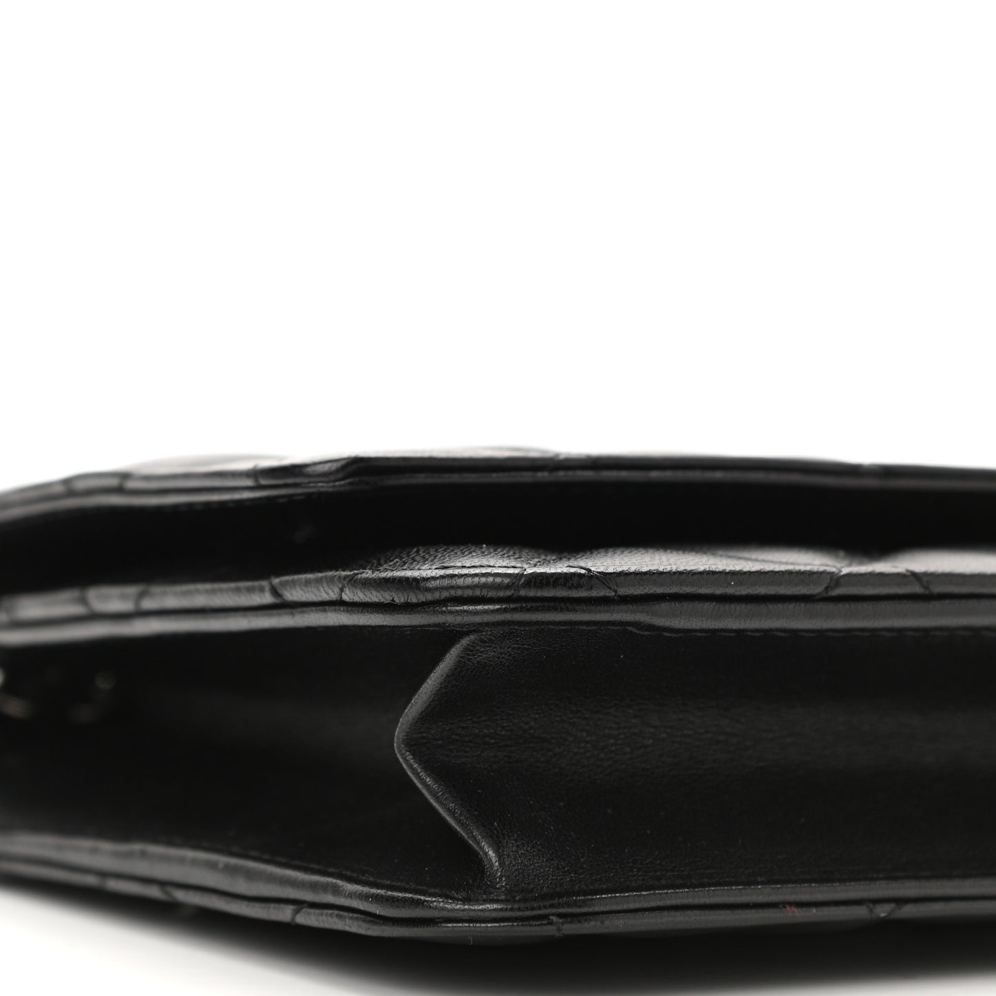 Lambskin Quilted Wallet On Chain WOC Black