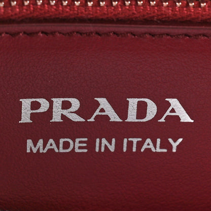 Prada Soft Calfskin Impunture Diagramme Large Chain Flap Shoulder Bag Cerise 6 of 9