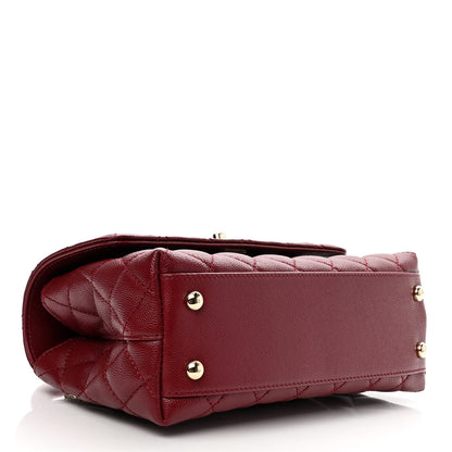 Chanel Caviar Lizard Embossed Quilted Mini Coco Handle Flap Burgundy 4 of 11