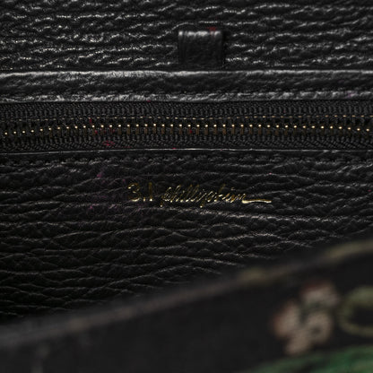 3.1 Phillip Lim Textured Calfskin Canvas Mini Floral Pashli Satchel Black Multicolor 5 of 16