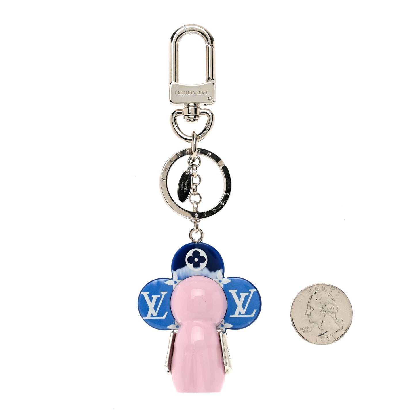 Giant Monogram Vivienne Bag Charm Key Holder Blue