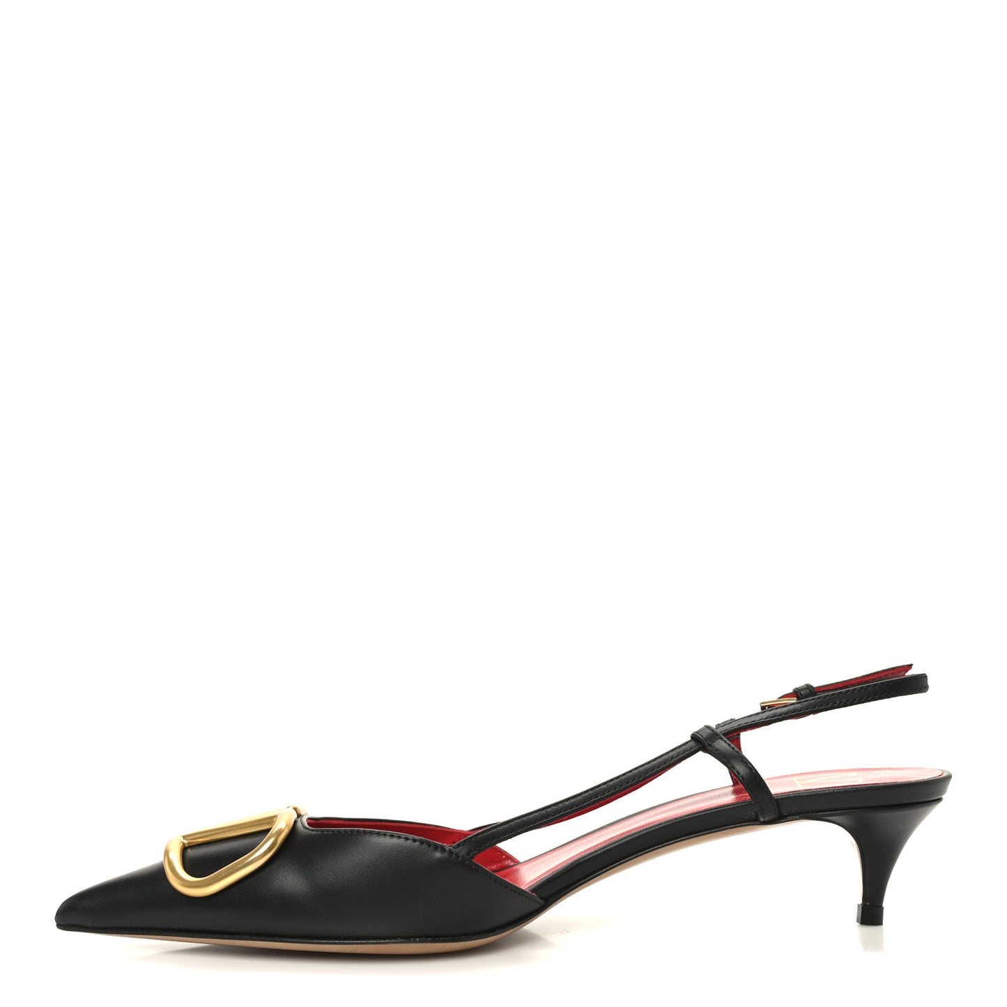 Calfskin Tonal Vlogo Slingback Pumps 37.5 Black